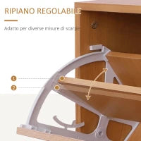 Set Mobili Ingresso Moderno con Scarpiera e Specchio, Appendiabiti da Ingresso con 6 Ganci, 2 Ripiani Regolabili e Cassetti in Legno per Corridoio, 90x24x177 cm, Legno