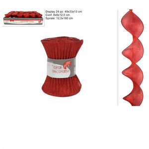 Decorazione tessuto spirale 12.5x180 cm rosso prezzo cad uno