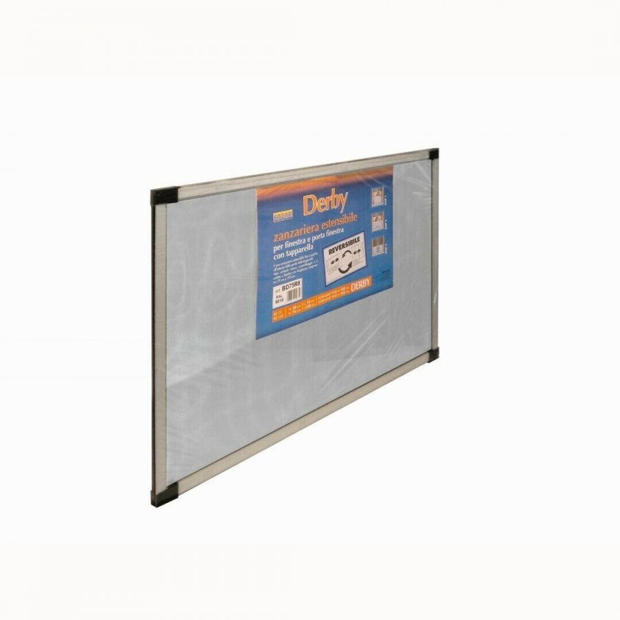 Zanzariera estensibile derby 50x40 colore bianco ral 9010
