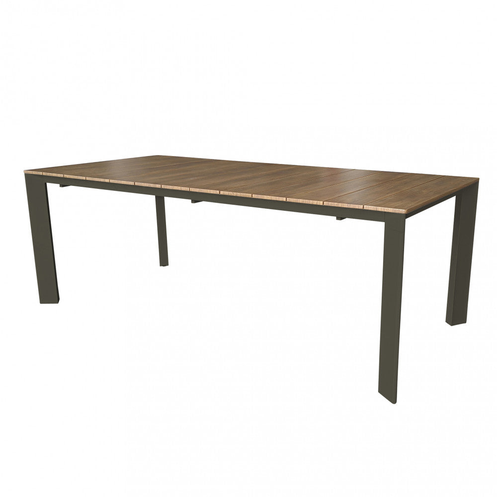 Tavolo Alluminio Effetto Legno Sacramento 215/280X100 Cm
