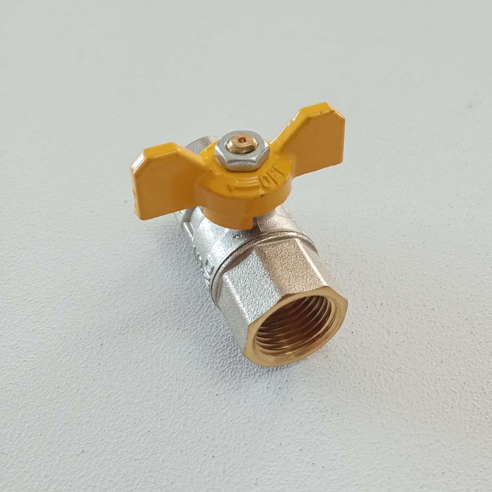 Tiemme 1 valvola a sfera saracinesca gas ff leva corta farfalla gialla