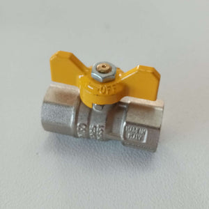 Tiemme 1 valvola a sfera saracinesca gas ff leva corta farfalla gialla