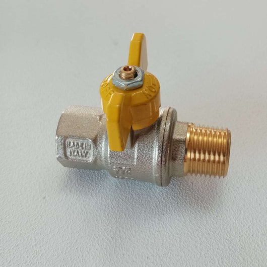 Tiemme 1 valvola a sfera saracinesca gas mf leva corta farfalla gialla