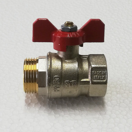 Tiemme 1 valvola sfera saracinesca mf leva corta a farfalla rossa