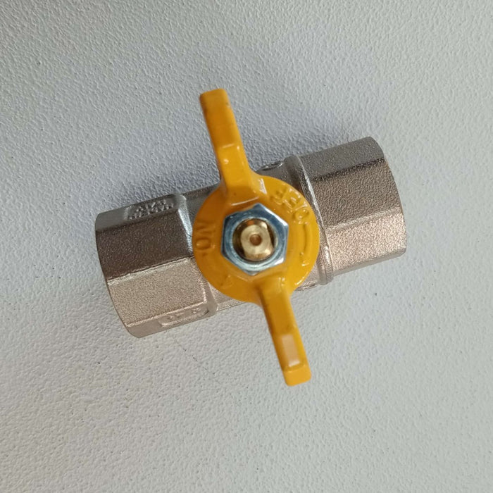 Tiemme 1/2 valvola a sfera saracinesca gas ff leva corta farfalla gialla