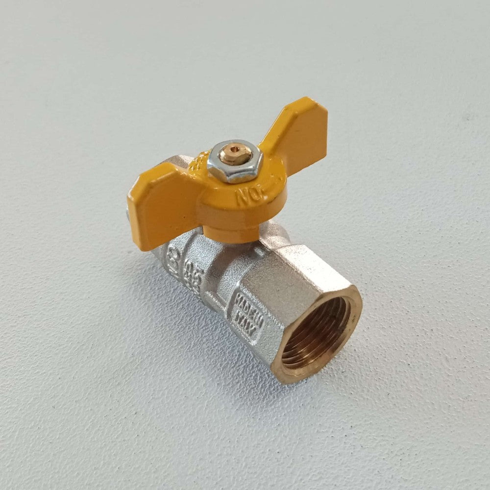 Tiemme 1/2 valvola a sfera saracinesca gas ff leva corta farfalla gialla