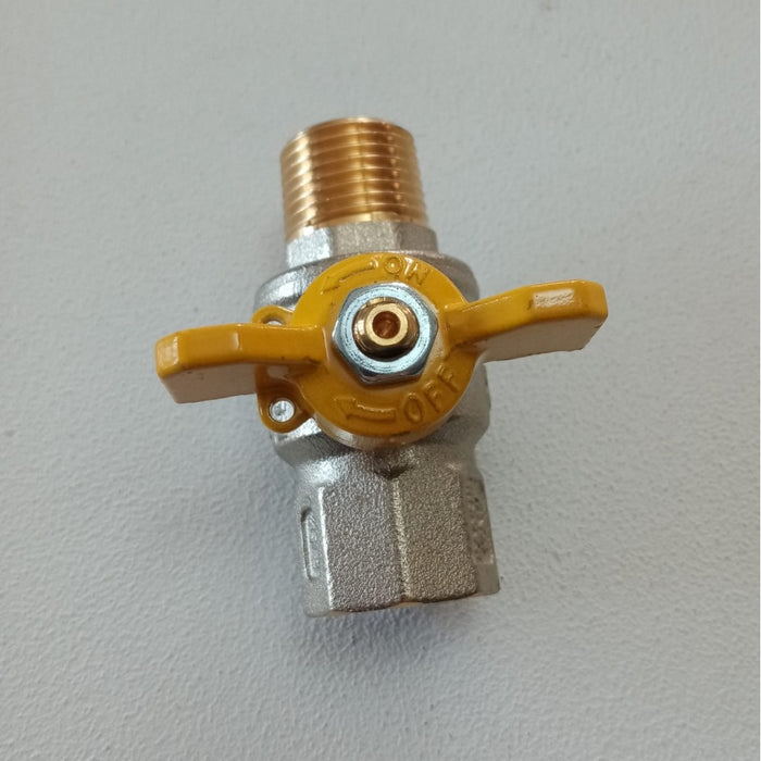 Tiemme 1/2 valvola a sfera saracinesca gas mf leva corta farfalla gialla