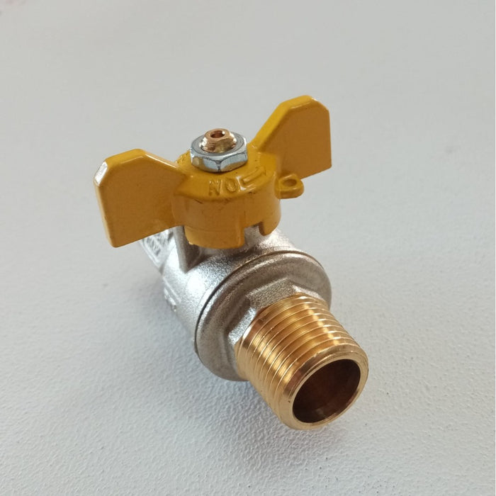 Tiemme 1/2 valvola a sfera saracinesca gas mf leva corta farfalla gialla