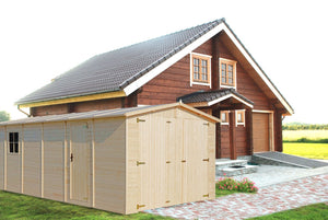 Garage in legno naturale A222x616x324 cm/18 m2 - TIMBELA M102