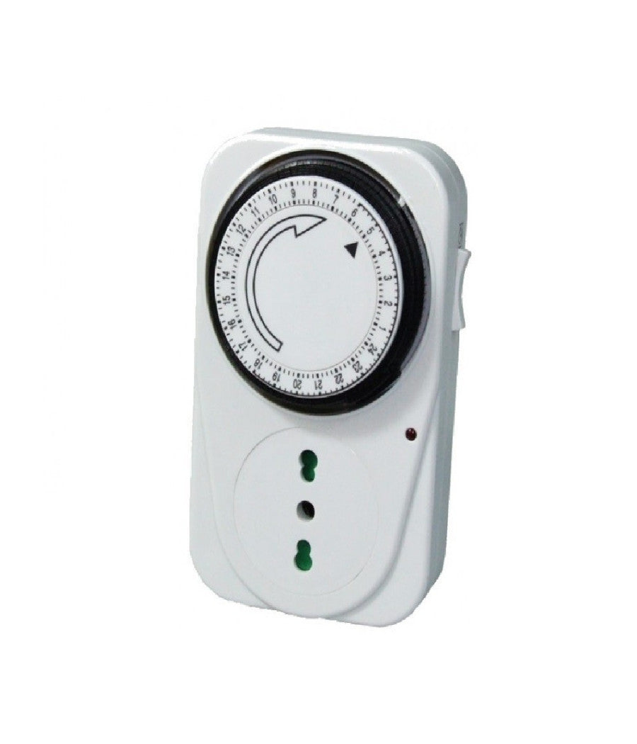 Timer Programmatore Meccanico Analogico Giornaliero Con Presa Bipasso 16a 24 Ore         