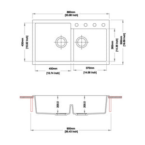 Tip Toe N200 Lavello 2 vasche avena