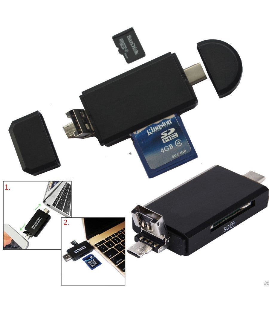 Tipo-c Adattatore Otg Micro Usb Usb 2.0 Sd Micro Sd Card Reader Pc Smartphone         