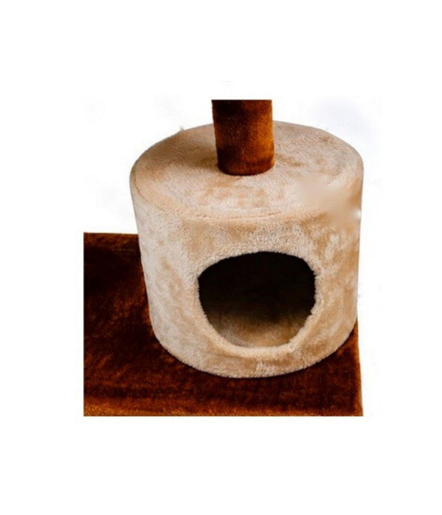 Tiragraffi Ad H Per Gatti 56 X 41 X H.87cm Resistente Stabile Tessuto In Peluche         