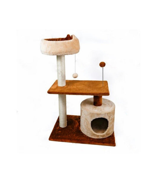 Tiragraffi Ad H Per Gatti 56 X 41 X H.87cm Resistente Stabile Tessuto In Peluche         