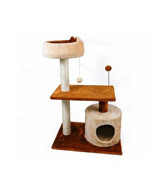 Tiragraffi Ad H Per Gatti 56 X 41 X H.87cm Resistente Stabile Tessuto In Peluche         