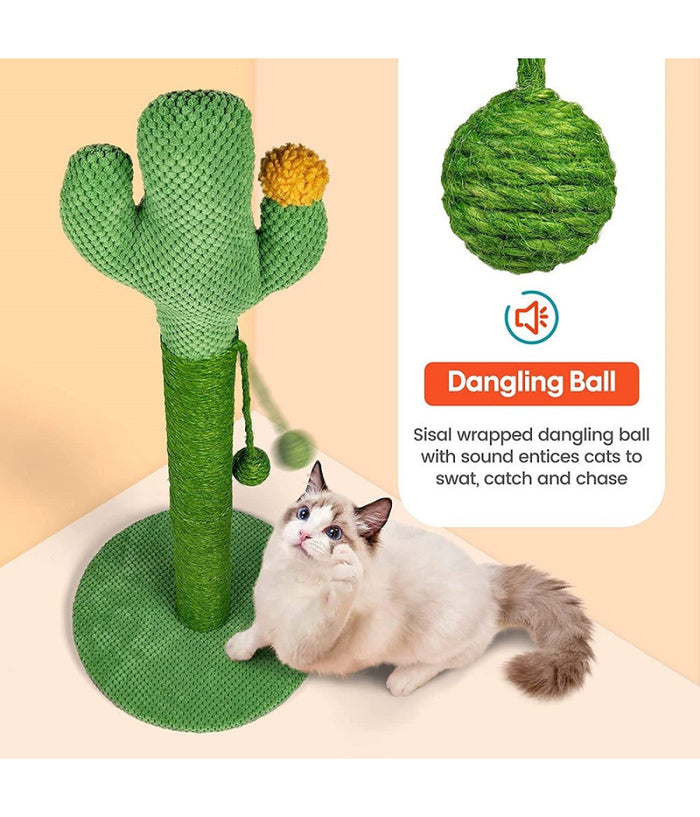 Tiragraffi Cactus 40 X 70 Cm Colonne Albero Per Gatti Palo In Naturali Sisal         