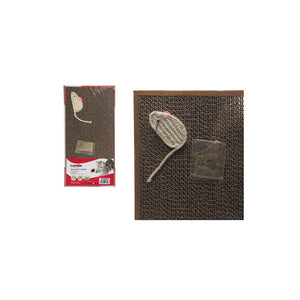 Tiragraffi Camon per gatti con topo 47x24 cm – Cartone resistente – Con catnip incluso