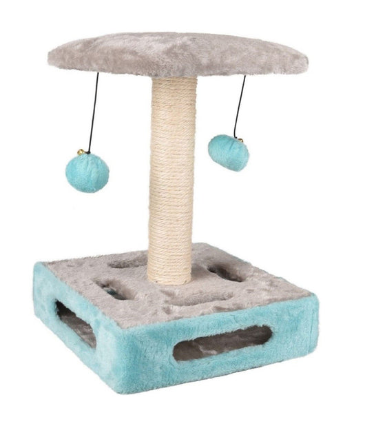 Tiragraffi Fenicottero Con Palline Sonagli In Turchese Per Gatto 28x28x37.5 Cm         