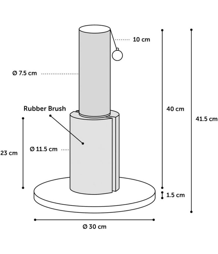 Tiragraffi Gatti Arbre A Chat Sno 1 30 X 30 X 41.5 Cm Con Pallina Spazzole Gomma         