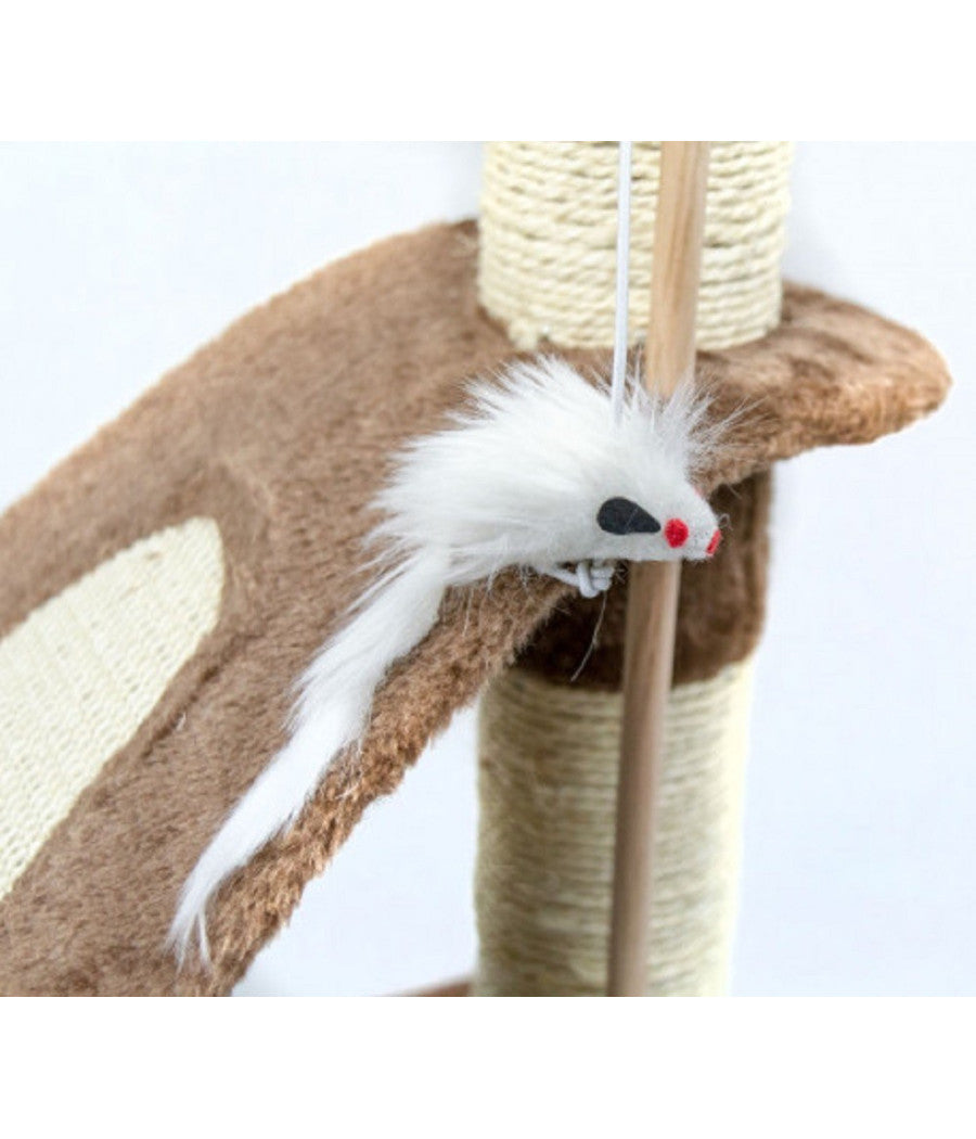 Tiragraffi Nobleza Albero Gatti Con Corda E Pallina A 2 Piani 50 X 35 X 72 Cm         