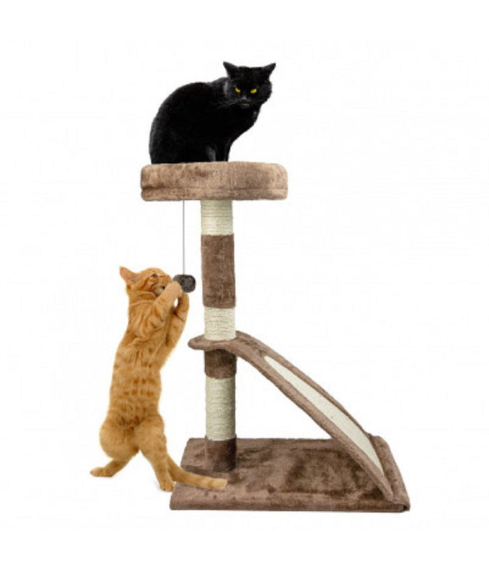 Tiragraffi Nobleza Albero Gatti Con Corda E Pallina A 2 Piani 50 X 35 X 72 Cm         