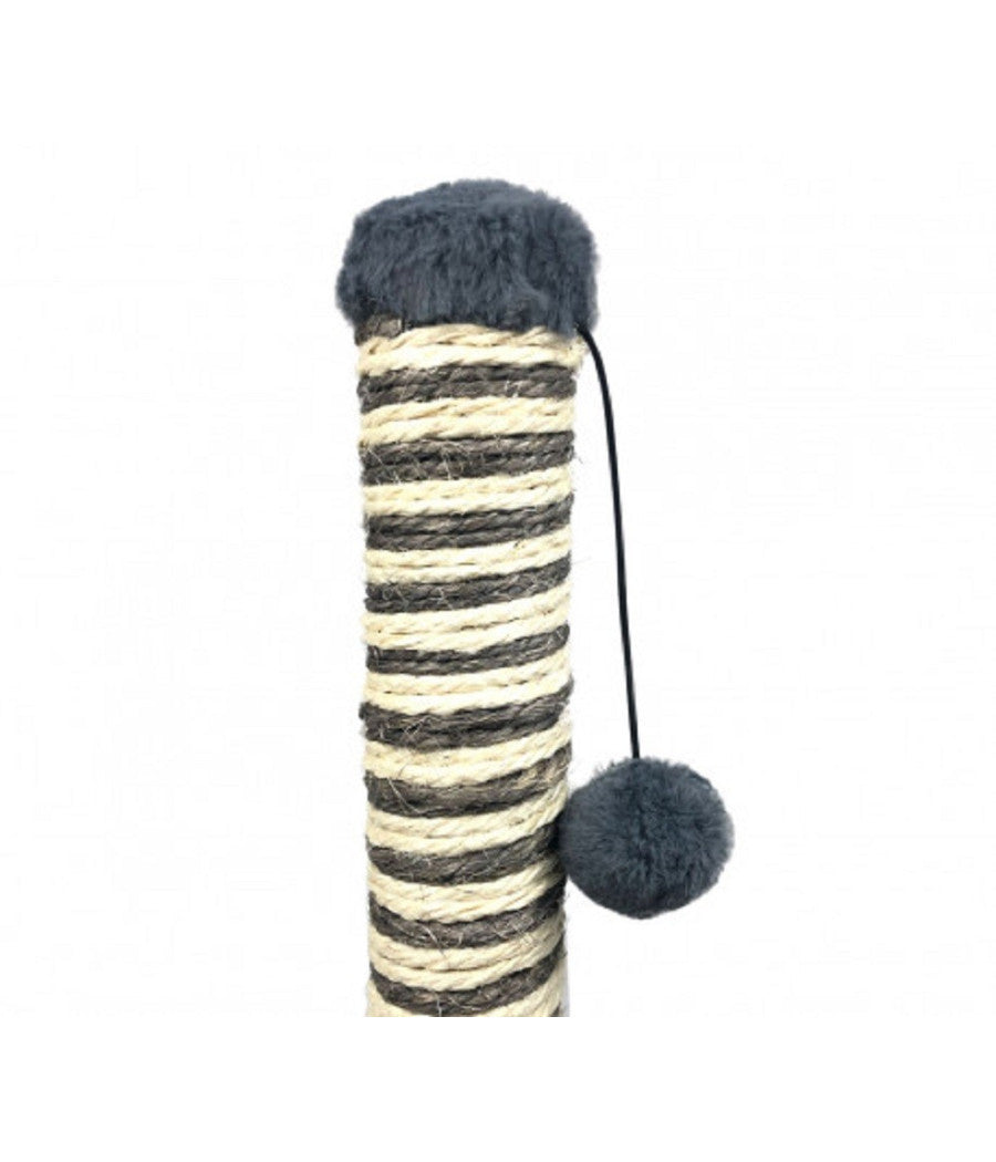 Tiragraffi Nobleza Zampetta 36 X 36 X 40 Cm Grigio Con Colonna In Sisal E Pallina         