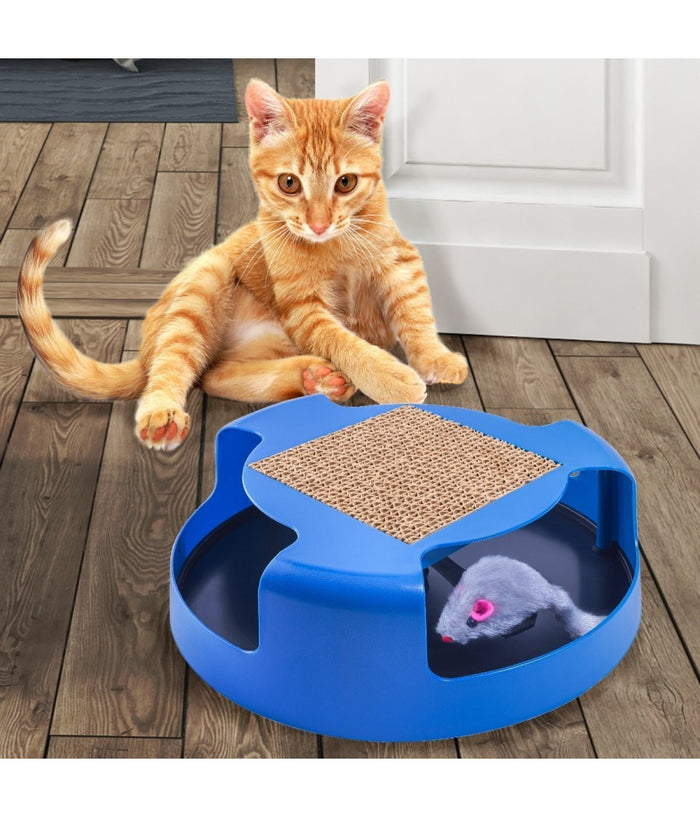 Tiragraffi Tira Graffi Gioco Per Catti Gatto Circolare Con Topolino Interno         