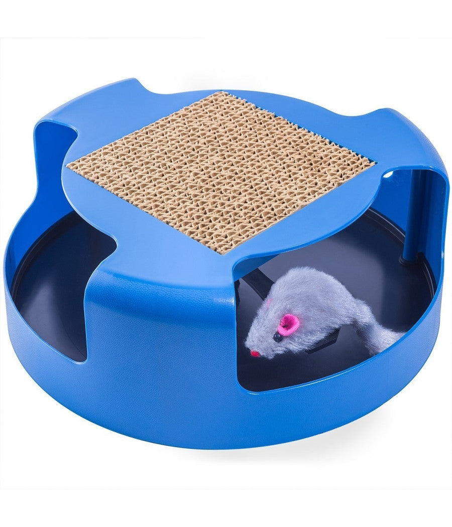 Tiragraffi Tira Graffi Gioco Per Catti Gatto Circolare Con Topolino Interno         