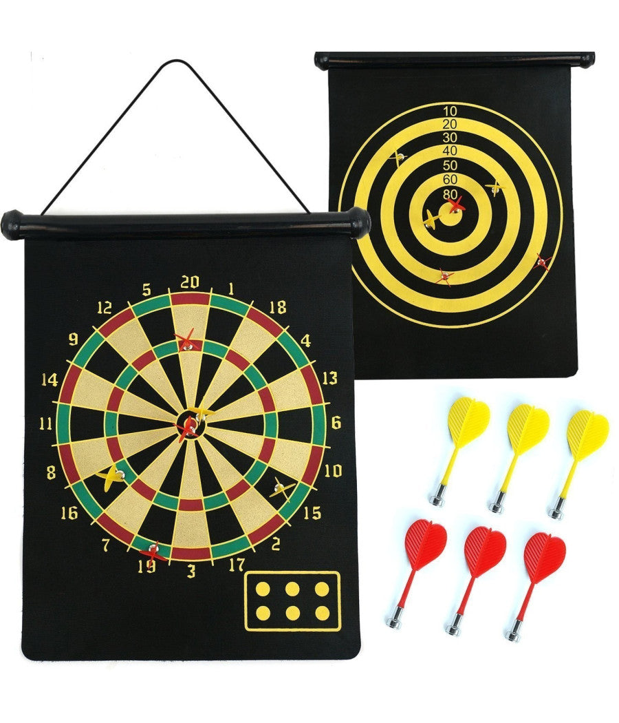 Tiro A Segno Bersaglio Su Tessuto Magnetico Con 4 Freccette Magnetiche 45 Cm         