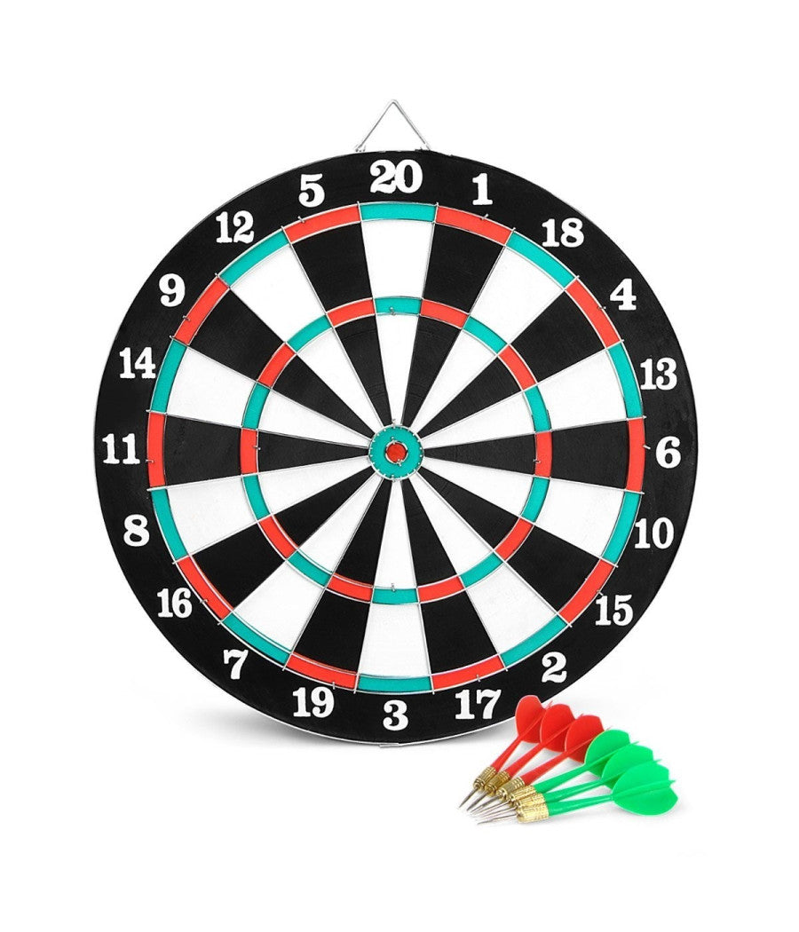 Tiro Al Bersaglio Con 6 Freccette Tiro A Segno 36,5 Cm Doppio Lato Double Face         