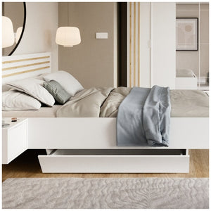 Cassetti per letto FLORENCE – Set di 2 – Bianco – Per letto 160x200 o 180x200 – Pratico per lo stoccaggio