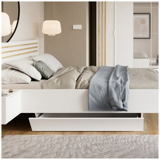 Cassetti per letto FLORENCE – Set di 2 – Bianco – Per letto 160x200 o 180x200 – Pratico per lo stoccaggio