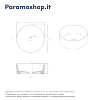Lavabo da appoggio tondo 37,5x37,5x13,5 nero opaco | Tirreno