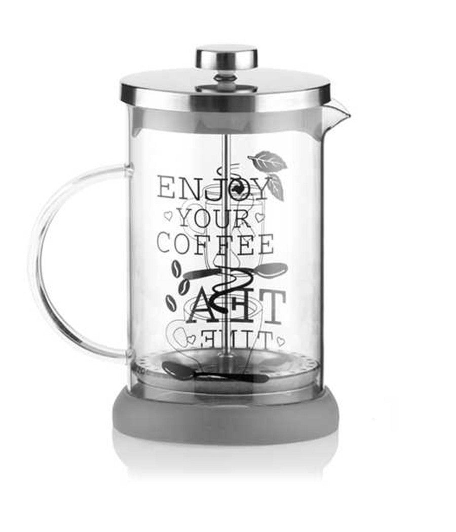 Trade Shop - Tisaniera In Vetro Bicchiere Con Filtro Tisane Infusi 350 Ml Caffè Latte Tisana -