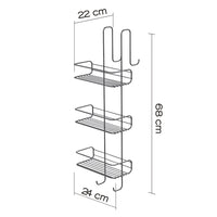 Portaoggetti appendibile da doccia Gedy 24x22x68 cm in metallo cromato 3 mensole | Tito