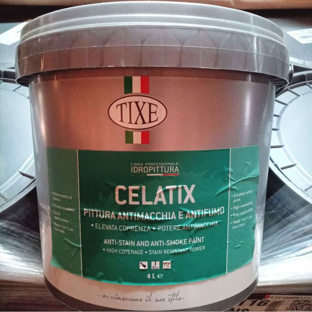 Tixe celatix 4lt idro pittura bianca antimacchia e antifumo lavabile interni