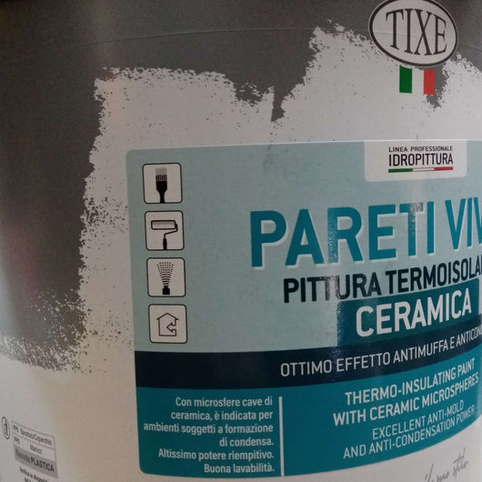 Tixe pareti vive 4lt pittura bianca opaca anticondensa termoisolante ceramica alto spessore con antimuffa lavabile per