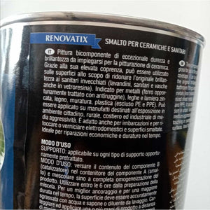 Tixe renovatix 750ml smalto bicomponente bianco cemamizzante per ceramiche e sanitari