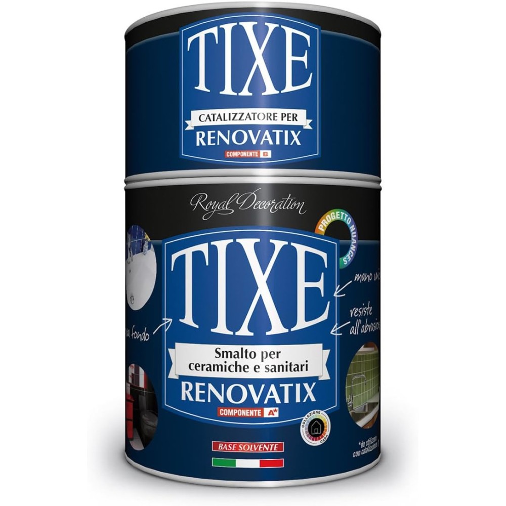 Tixe renovatix 750ml smalto bicomponente bianco cemamizzante per ceramiche e sanitari