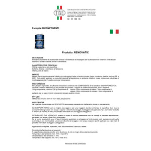 Tixe renovatix 750ml smalto bicomponente bianco cemamizzante per ceramiche e sanitari