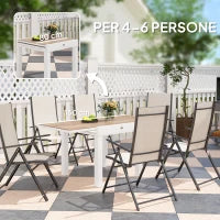 Tavolo da Pranzo da Giardino Allungabile 80-160 cm per 4-6 Posti, Bianco