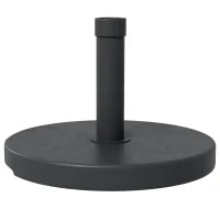 Base per Ombrellone da 15kg Rotonda per Pali da Ø24-38mm, Plastica e Cemento, Ø46.5 cm, Nero