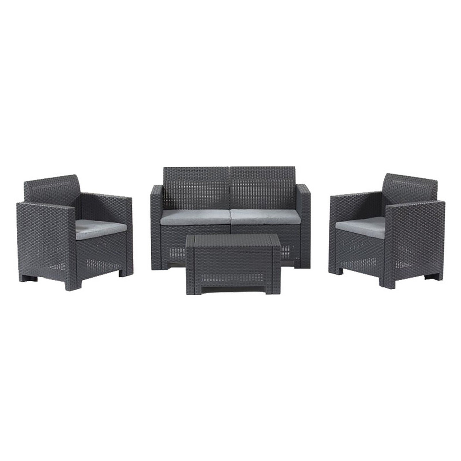 set da giardino polipropilene 'nebraska ii' tortora cod:ferx.6129566nlm