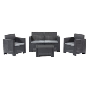 set da giardino polipropilene 'nebraska ii' tortora cod:ferx.6129566nlm