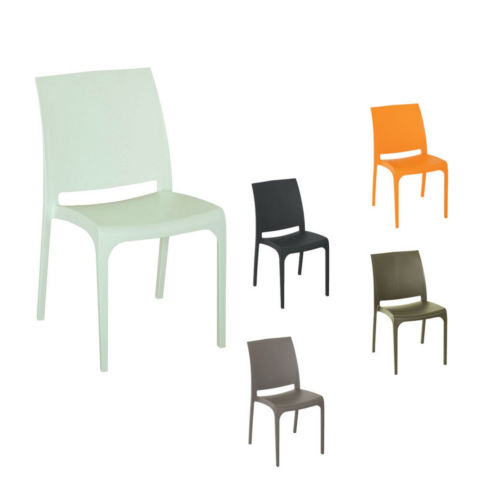 sedia in polipropilene 'volga' nera cod:ferx.6132610nlm