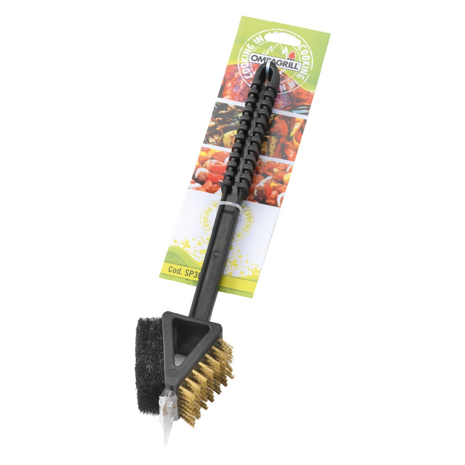 spazzola doppia per barbecue cm. 36 - fili color ottone cod:ferx.8038237nlm