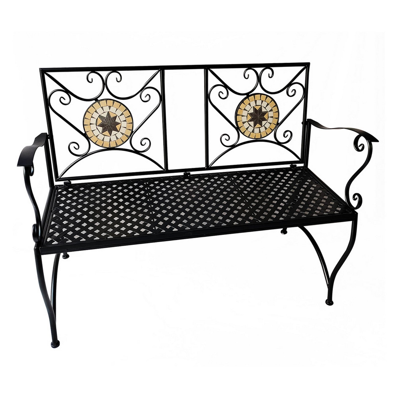 panchina decoro mosaico 'esmeralda' cm 116 x 56 x h.90 cod:ferx.6128270nlm