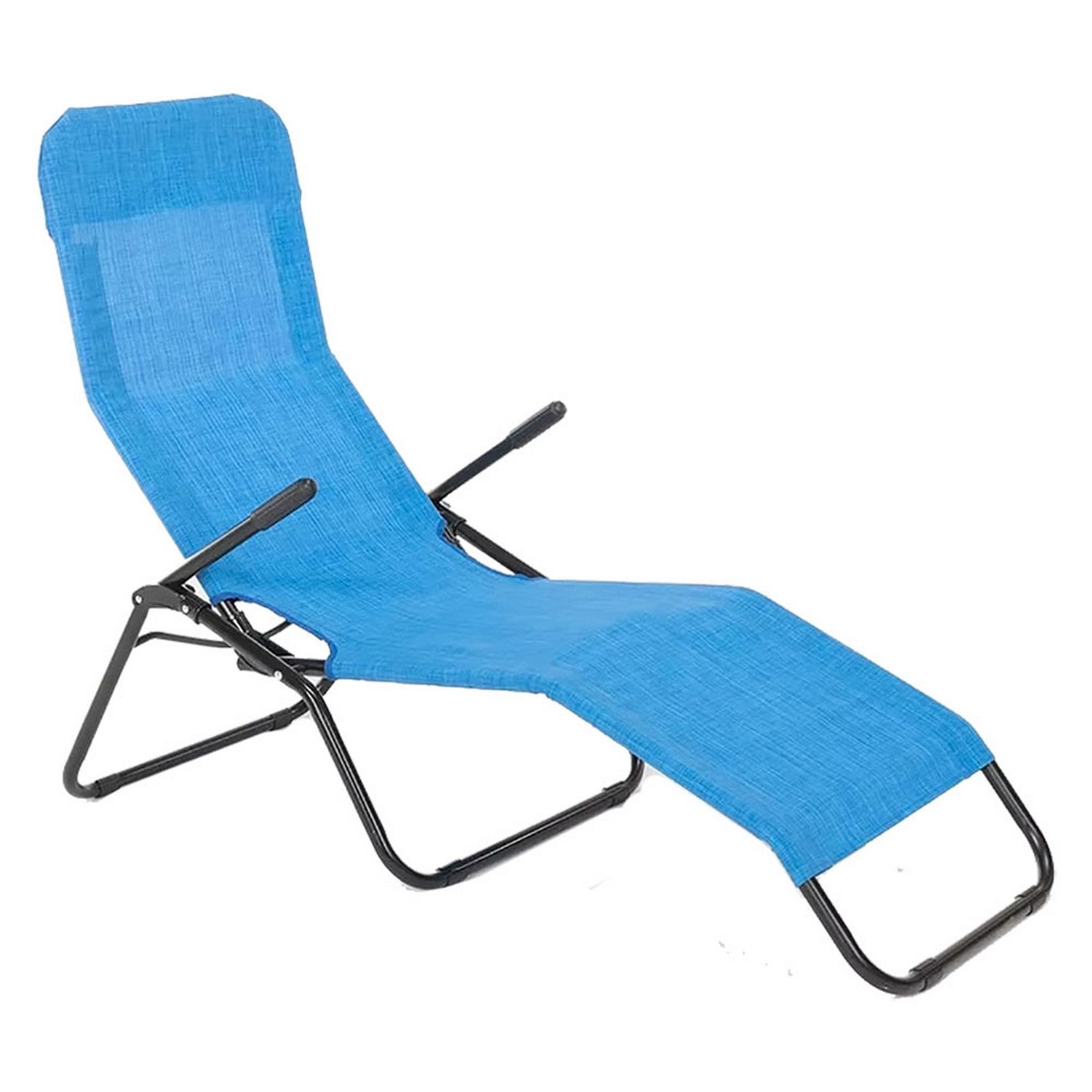 sdraio pieghevole con braccioli 'tropea' telo blu cod:ferx.6128920nlm