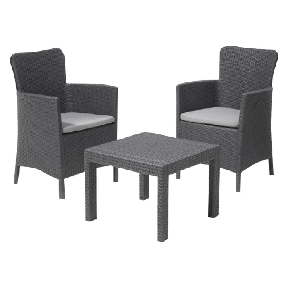 set da giardino polipropilene 'salvador balcony' colore graphite cod:ferx.6130074nlm