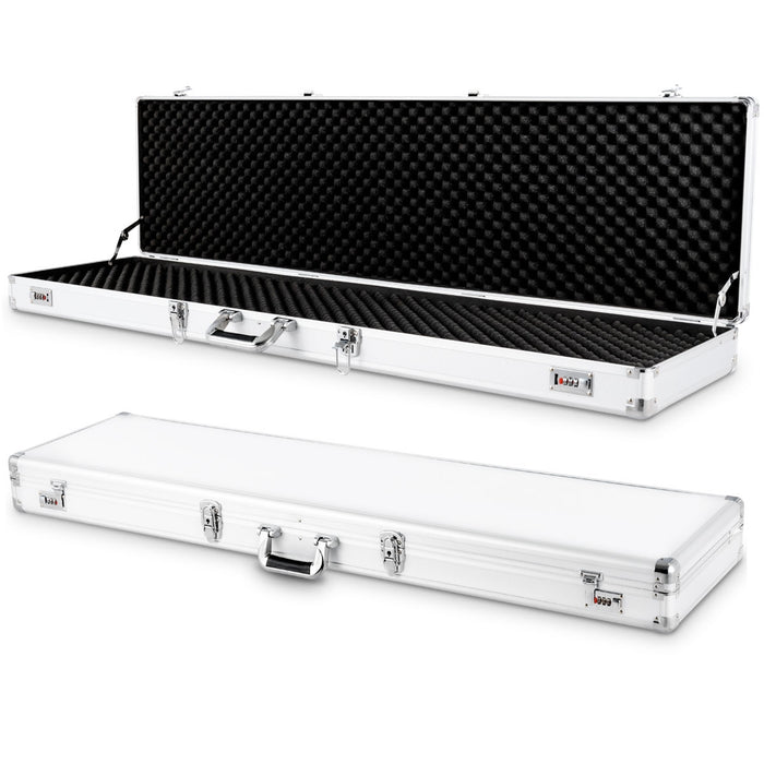 Custodia per fucili in alluminio, Valigetta con 2 serrature a combinazione Argento-Deposito utensili Tool